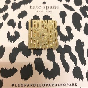 NWT Kate Spade Leopard Gold Pin